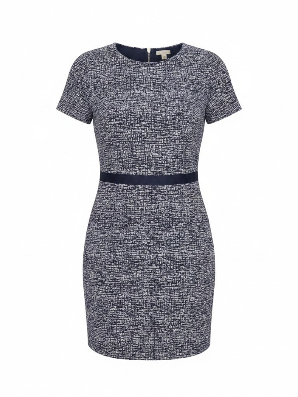 GAP Navy and White Textured Midi Sheath Dress With Pockets Size 8